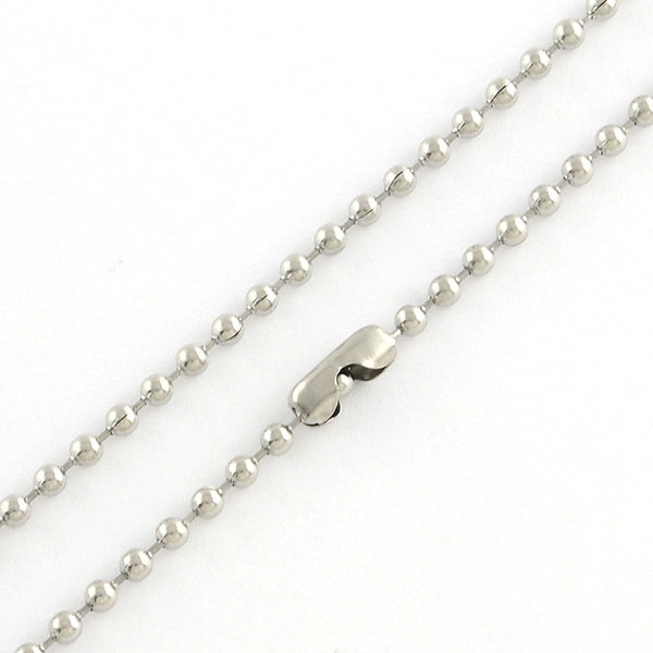 21.6" Stainless Steel Ball Chain Necklace 2.4mm Ball Chain Stainless Steel Ball Chain Necklace Simple Necklace Chain Plain Chain