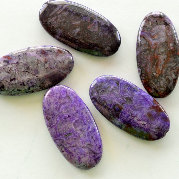 Huge Purple Crazy Lace Agate Stone Oval, 50x25mm, Large Stone Flat Oval Bead, Gemstone, Purple Agate, Large Focal Bead