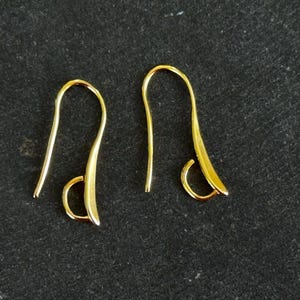 24K Gold Plated Earring Hooks Jewelry Findings (1 pair) Jewelry Making Earrings Matte Gold Earrings Ear Wires Dangle Earring Wires (502)