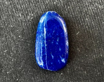 30mm Lapis Gemstone Bead Blue Pendant Gemstone Bead (1 Bead) Blue Oval Stone Bead 30x17x7mm Stone Focal Bead Lapis Lazuli Gemstone (L12)