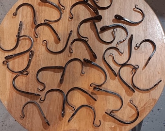 Hand-Forged Horseshoe Nail Hooks
