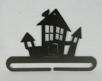Haunted House Quilt Hanger ~ Charcoal Black Cut Steel 6 Inches Wide ~ Made in the USA