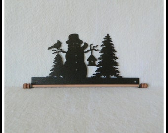 Snowman Quilt Hanger ~ Charcoal Black Cut Steel 12 Inches Wide ~ Made in the USA