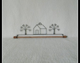 Schoolhouse Quilt Hanger ~ Gray Wire ~ 12, 16 or 22 Inches Wide ~ Made in the USA