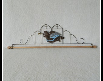 A Pair of Vintage Wrought Iron Tapestry Hangers for 34,5cm Wide Textile 