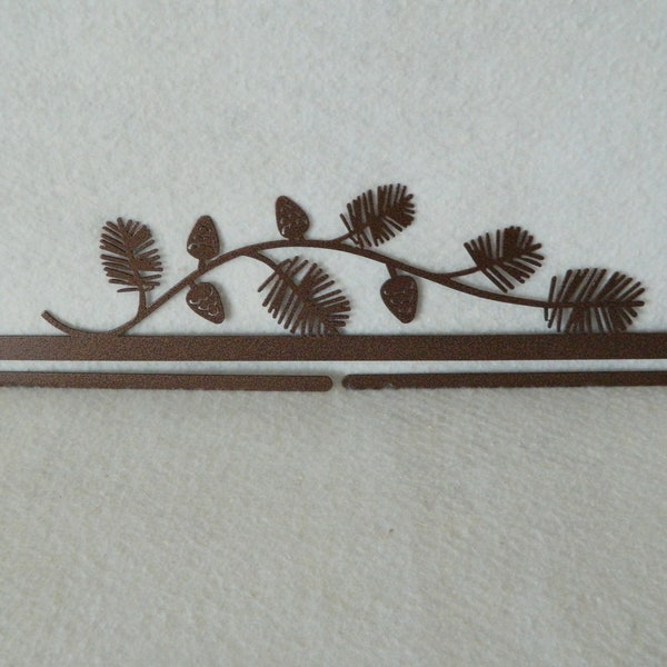 Pine Branch Quilt Hanger ~ Dark Copper or Charcoal Black Cut Steel ~ 18 Inches Wide ~ Made in the USA