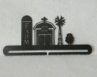 The Farm Quilt Hanger ~ Charcoal Black Cut Steel 12 Inches Wide ~ Made in the USA