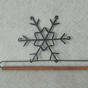 Snowflake Hanger ~ Powder Coated Gray Cut Steel 6, 7.5 or 12 Inches Wide ~ Made in the USA