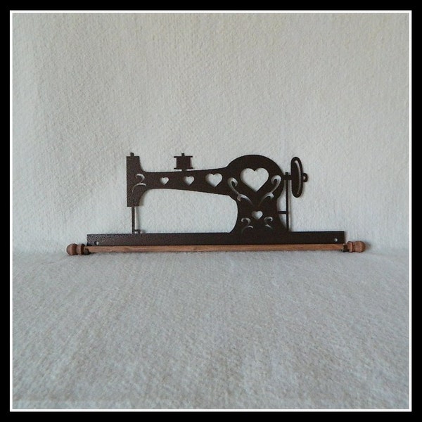 Antique Sewing Machine Quilt Hanger ~ Dark Copper or  Charcoal Black Cut Steel ~ 12, 16 or 22 Inches Wide ~ Made in the USA