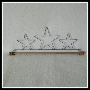 Three Stars Quilt Hanger ~ Gray Wire ~ 7.5, 12, 16 or 22 Inches Wide ~ Made in the USA