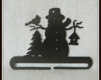Snowman Quilt Hanger ~ Charcoal Black Cut Steel 8 or 12 Inches Wide ~ Made in the USA