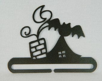 Rooftop Bat Quilt Hanger ~ Charcoal Black Cut Steel 6 Inches Wide ~ Made in the USA