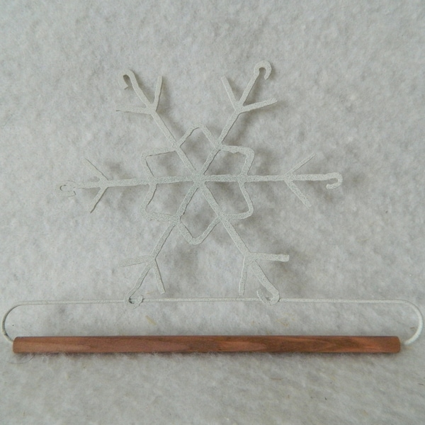 Snowflake Hanger ~ Powder Coated White Cut Steel 6 or 7.5 Inches Wide ~ Made in the USA