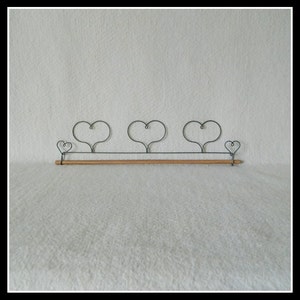 Three Hearts Quilt Hanger ~ Gray Wire ~ 12, 16 or 22 Inches Wide ~ Made in the USA