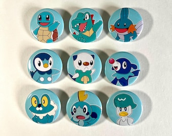 Starter Creatures Water Pinback Buttons