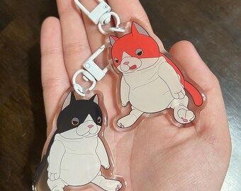 Wrestling Cats Acrylic Keychains