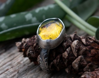 Mexican Amber Ring, size 7 3/4