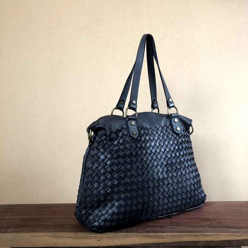 dark grey tote bag