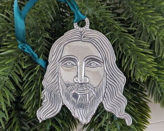 Jesus Pewter Christmas Ornament