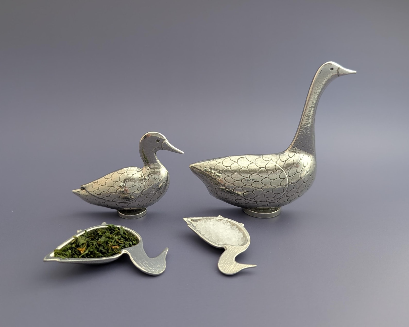 Duck & Goose Pewter Measuring Spoons: Set of Four