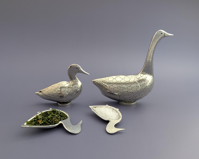 Duck & Goose Pewter Measuring Spoons: Set of Four