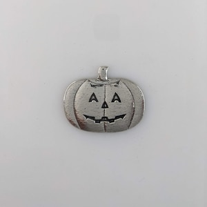 Jack O Lantern Pumpkin, pewter magnet