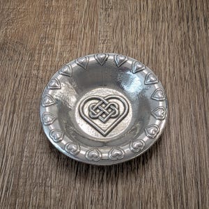 Celtic Knot Heart Pewter Ring Dish, Small Jewelry Keeper