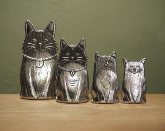 Cat Spoons- Family of Cats Pewter Measuring Spoons