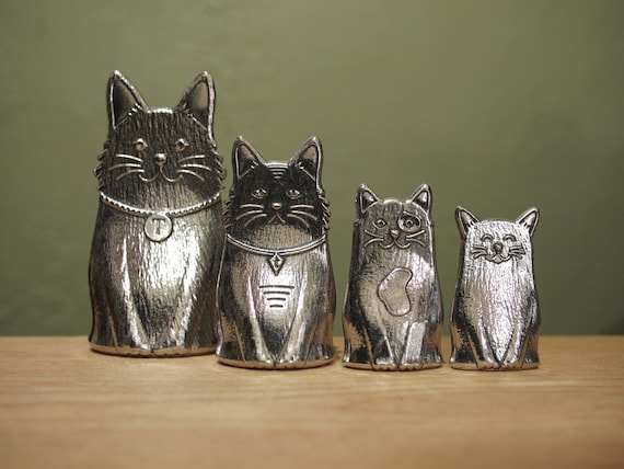 Cat Spoons Family of Cats Pewter Measuring Spoons 