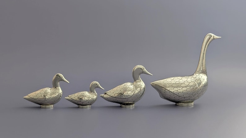 Duck & Goose Mätskedar Set om 4 – Tenn Lantlig Köksinredning, Fågelälskare Present till Bagare bild 5