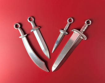 Sword Measuring Spoon Set – Handcrafted Pewter Spoons Shaped Like Blades