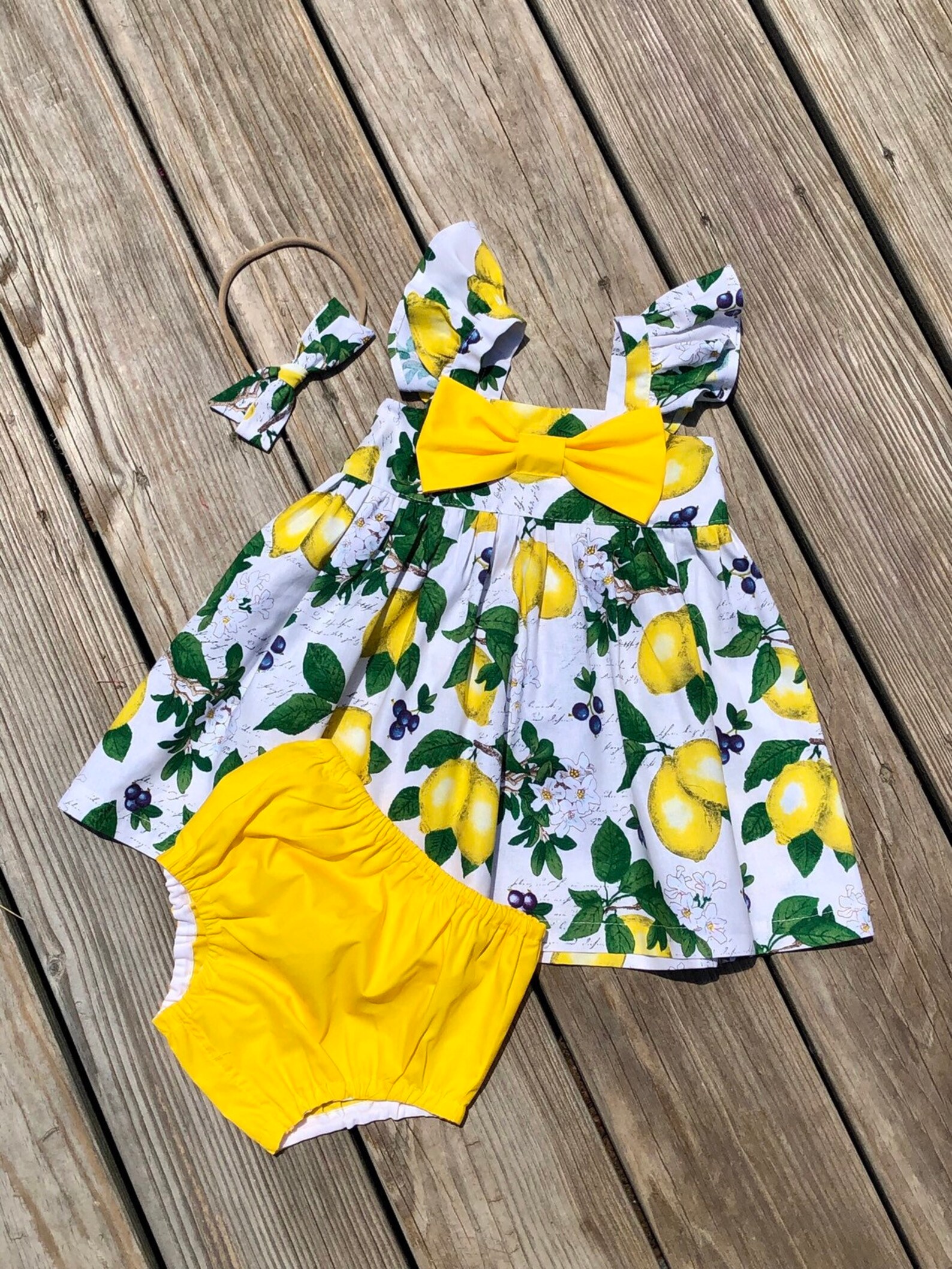 Lemon Birthday Toddlers Dresses Girls Lemon Outfit Girls Etsy