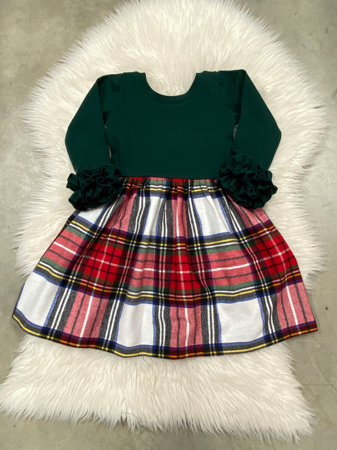 Christmas Plaidwhite Dresses, Baby Girls Christmas Dresses, Toddler