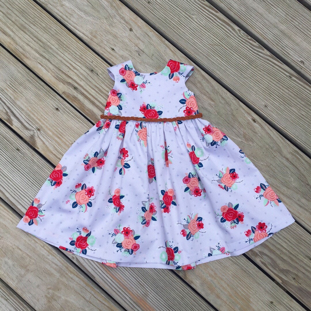 Coral floral dress toddler dresses baby girls dresses Etsy