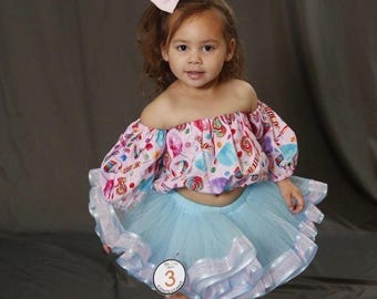 Crop tops, cotton candy top, boho girls crop top, candy land birthday outfits, toddler birthday cotton candy