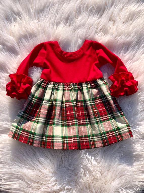 baby christmas plaid dress