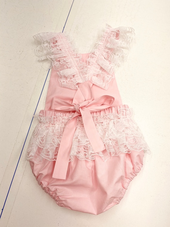 Baby lace ruffle romper top