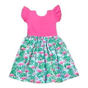 Pink Flamingos outfits, toddler flamingo birthday dresses, flamingo themed birthday party outfits, newborn pink flamingo dress