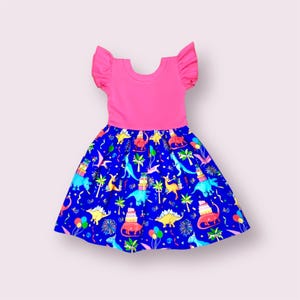 Robe d'anniversaire dinosaure pour tout-petit, tenue d'anniversaire bébé Dino, robe d'anniversaire sur le thème des dinosaures pour filles, robes sur le thème des dinosaures,