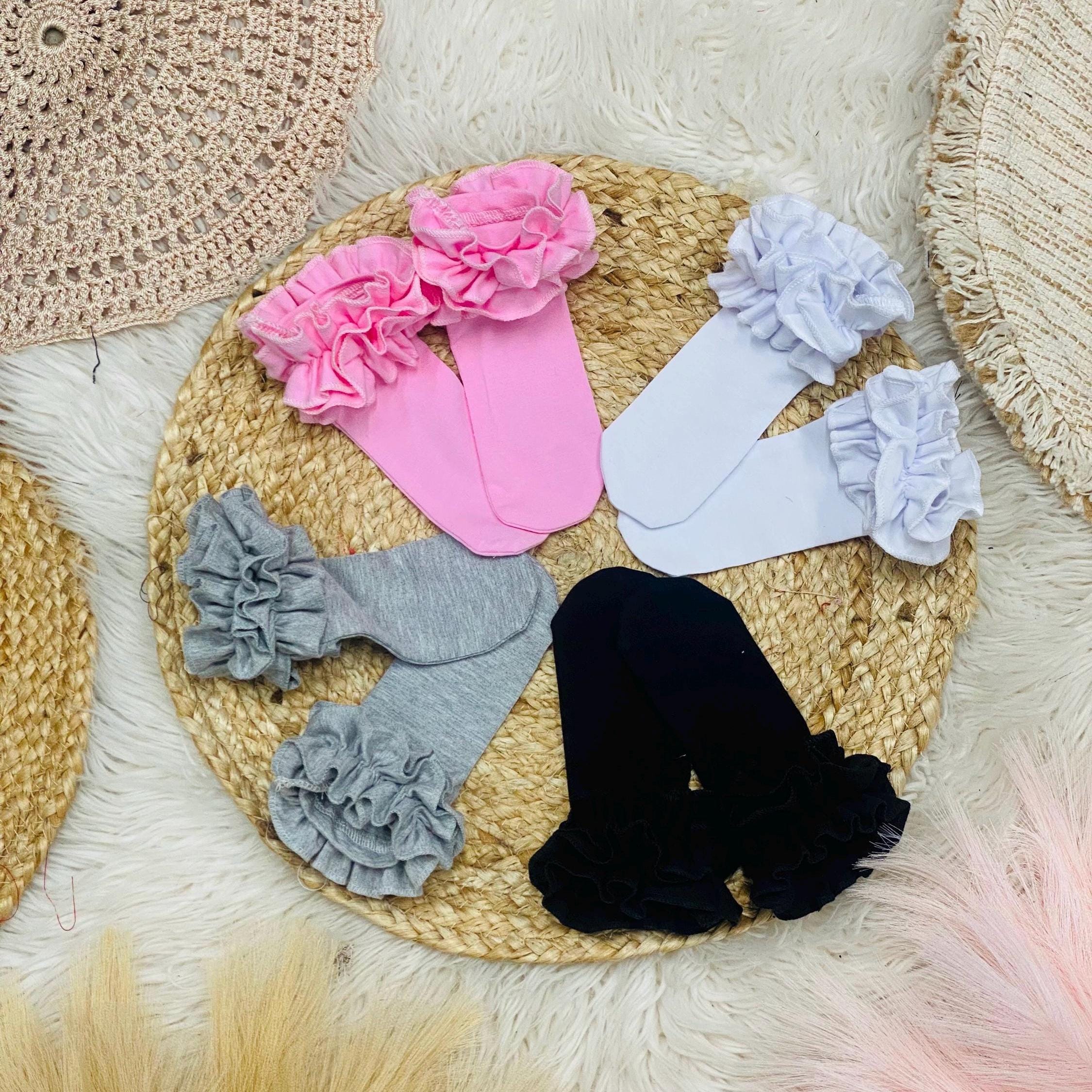 Baby girl ruffle socks, newborn ruffle socks, knit stretchy ruffle socks, toddler knit ruffle socks, Easter baby girl outfits, ruffle socks