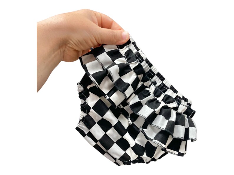 Two Fast Racing Car Baby Girl Ruffle Diaper Cover, Checkered Ruffle ...