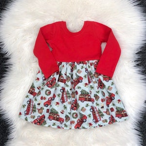 christmas truck dress Christmas red truck dresses / Christmas dress / red truck Christmas dresses / newborn Christmas dresses / girls Christmas dresses /