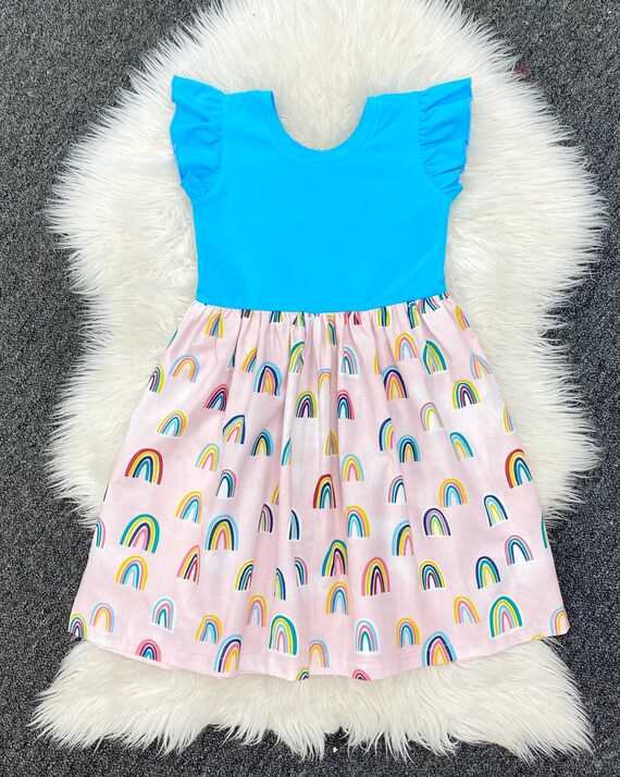 Rainbow dresses rainbow baby girls outfits toddler rainbow Etsy