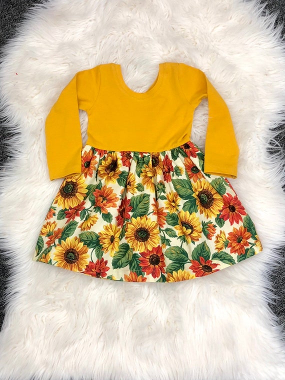 long sleeve sunflower dress