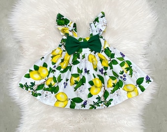 Lemon birthday toddlers dresses, girls lemon outfit, girls lemon birthday dress, baby girls lemon 1st birthday dress,lemon cake smash outfit