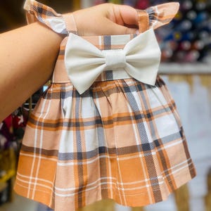 Thanksgiving plaid bow dress, fall pictures, toddler birthday outfits, newborn thanksgiving dress, coming home outfits, flower girls dresses