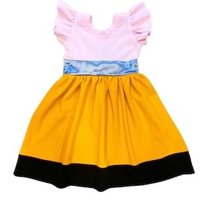 Mustard yellow pencil school dress / kindergarten first day of school outfits / girls school portraits outfits / pre-k, 1st grade, 2nd grade