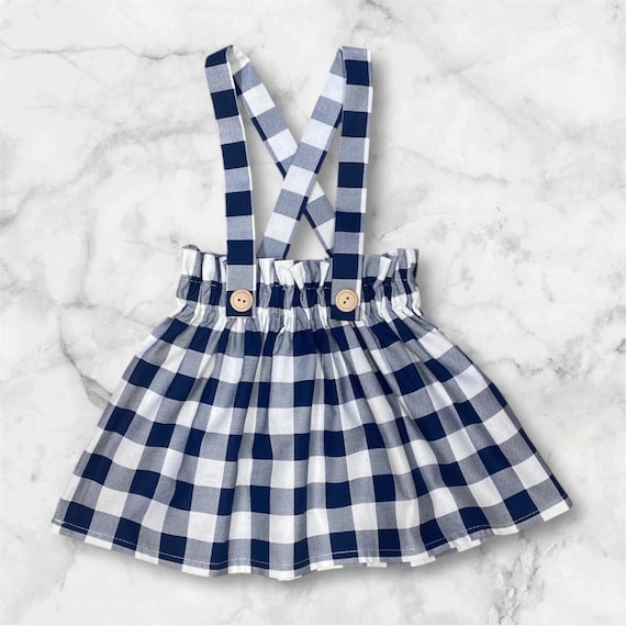 white christmas dresses Women’s Navy Plaid Button Front Dress – Ruffle Trim Holiday Outfit Large
