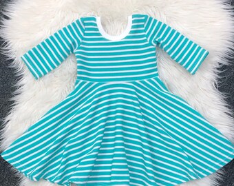Shamrock green stripes dress, toddler St Patricks outfits, baby girl St Patricks dresses, st Patricks parade dress,