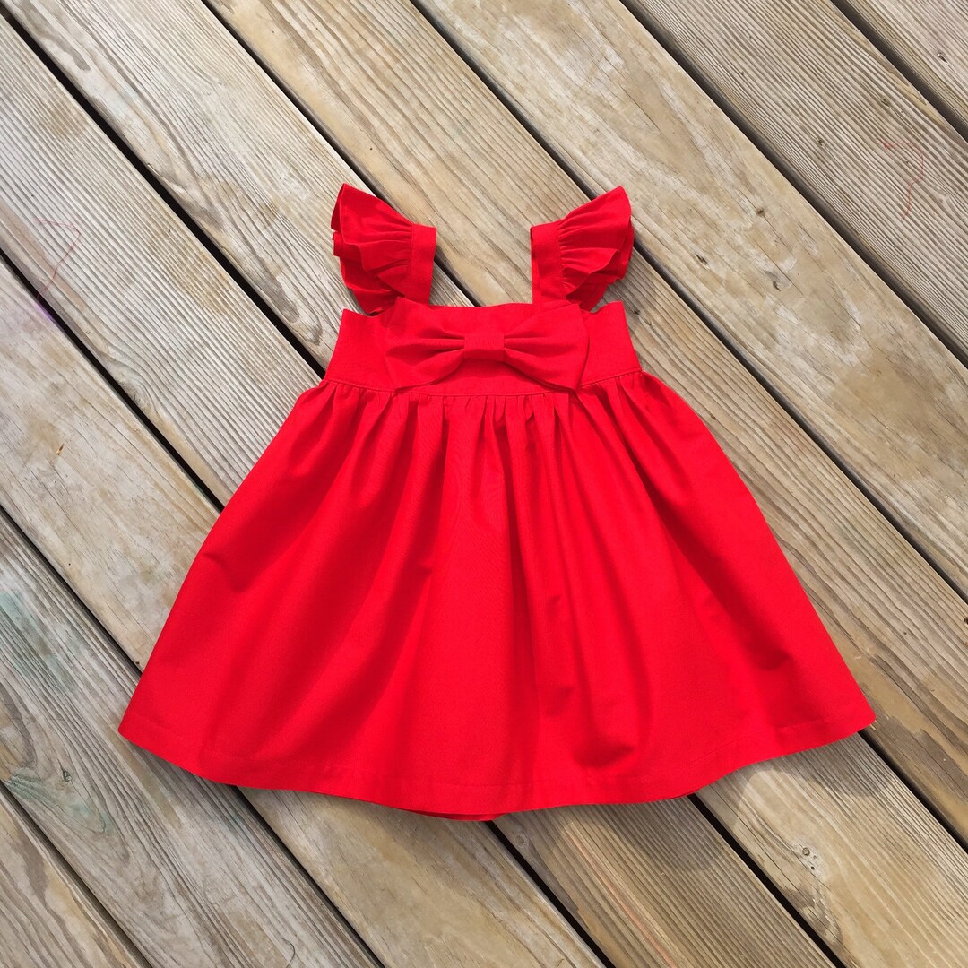 Big Bow Flutter Sleeves Dress Summer Dresses Toddler Etsy